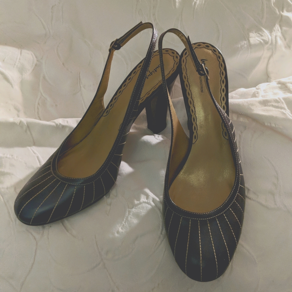 Navy Blue Pinned Strip Shoe,